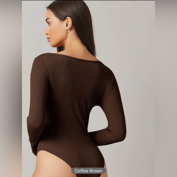 SHEIN BASICS Form Fitted Solid Bodysuit NWT, Size L - Picture 3 of 5